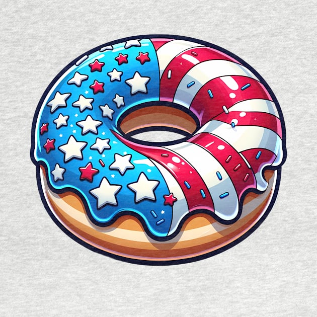 American Spirit Donut - Patriotic Red, White & Blue Design by SandraHeyward